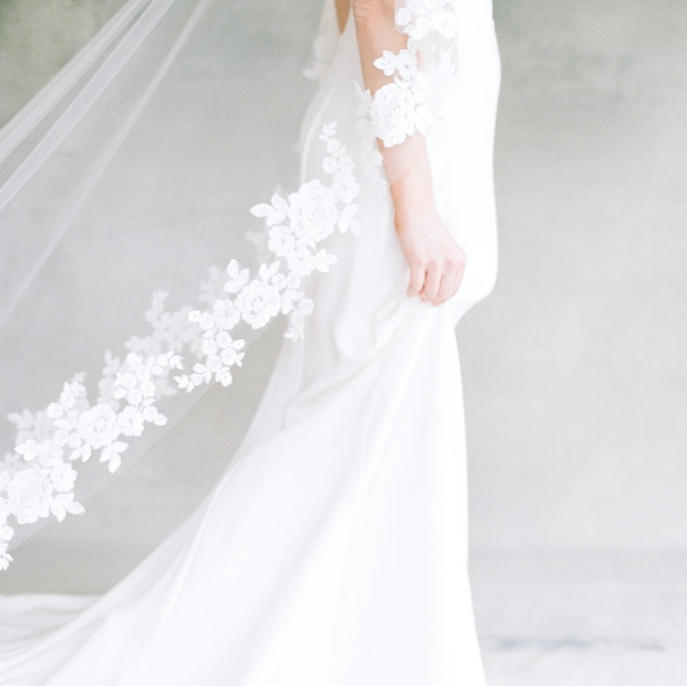 Ethereal Long Bridal Cape - Ivory
